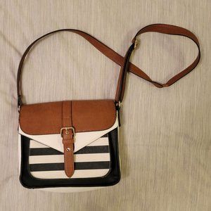 Call It Spring Brown Black and White Crossbody Purse
